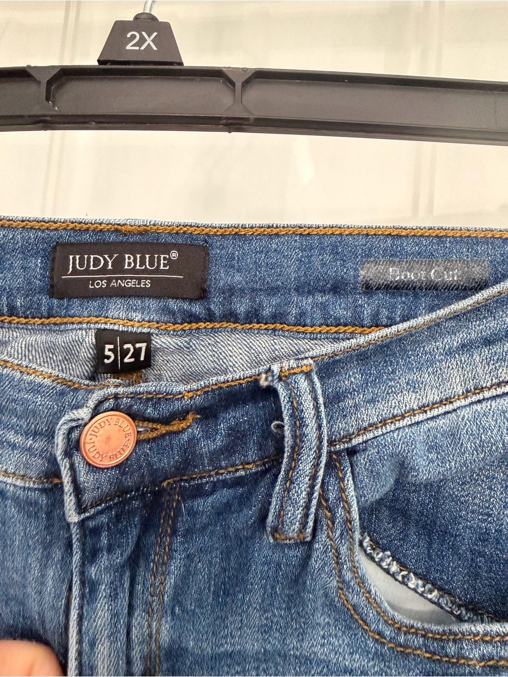 2/$20 Judy Blue bootcut denim jeans size 5/27 - Picture 2 of 6